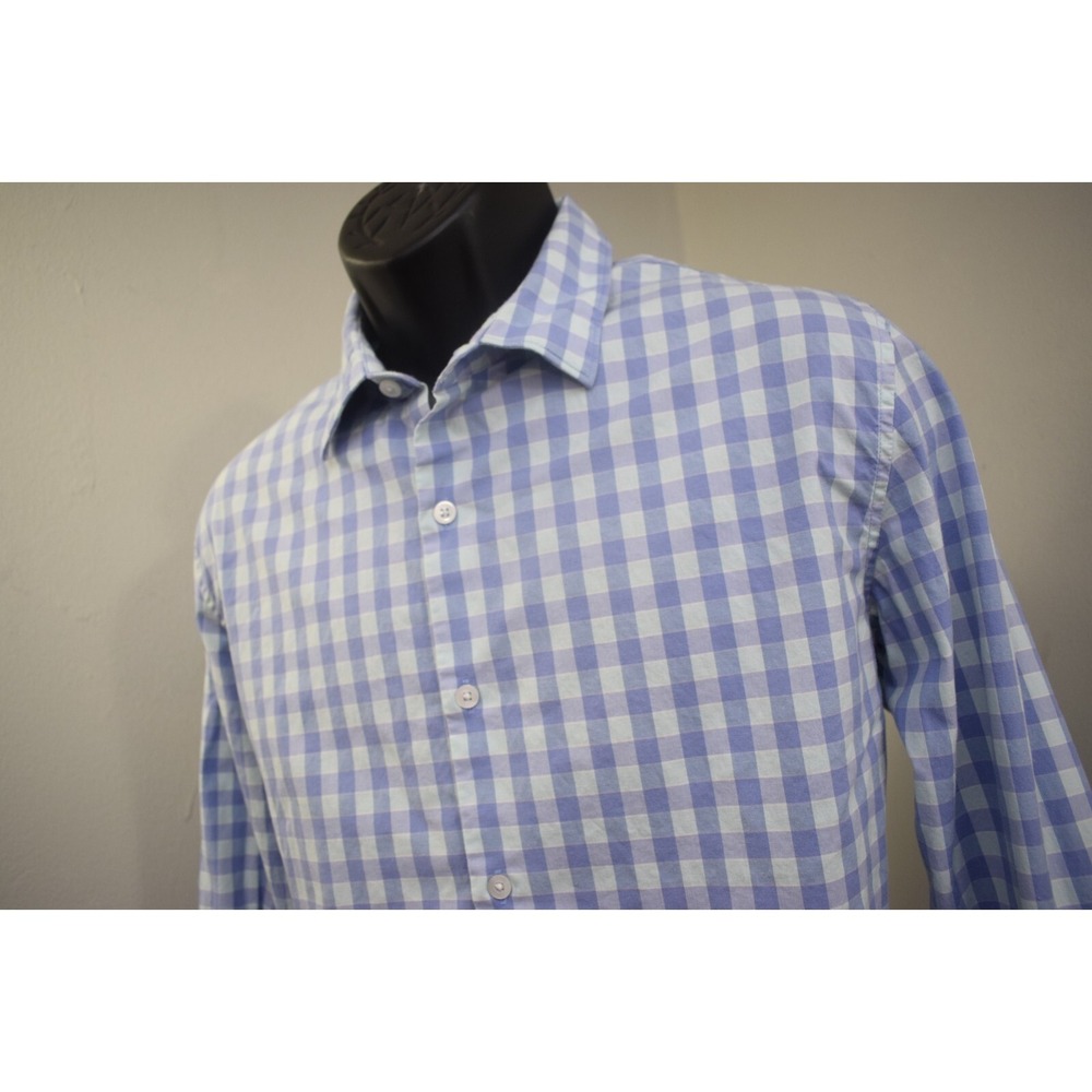 Bonobos Button Up Dress Shirt Plaid Slim Fit Stretch Long Sleeve Mens Size Large